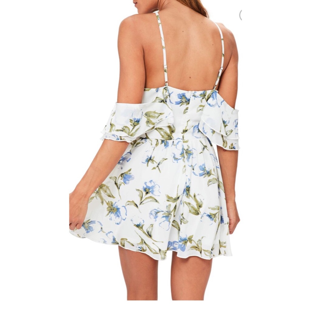 Misguided Floral Off the Shoulder Minidress - Picture 4 of 6